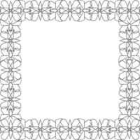 Square frame of butterfly figures in combinatorics style on a white background vector