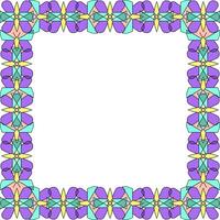 Square frame of butterfly figures in combinatorics style on a white background vector