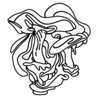 The Enigmatic Mushroom sketch features a mushroom with a mysterious facial expression, inviting interpretation and contemplation. Perfect for illustrations, art prints and home decor. vector