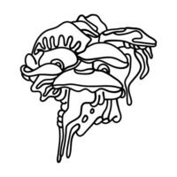 The Enigmatic Mushroom sketch features a mushroom with a mysterious facial expression, inviting interpretation and contemplation. Perfect for illustrations, art prints and home decor. vector