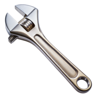 Adjustable metal wrench on transparent background for tool usage png