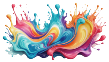 abstrato 3d fluido vibrante colorido contra transparente fundo png