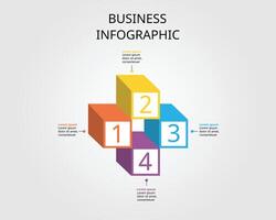 square chart step template for infographic for presentation for 4 element vector
