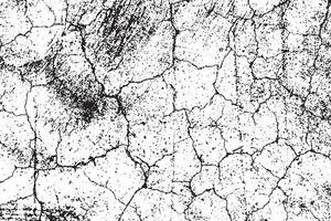 Grunge Texture of Cracked Rough Surface - Abstract Monochrome Cement Background Illustration Overlay Template vector