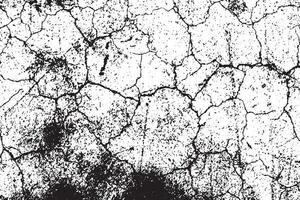 Grunge Texture of Cracked Rough Surface - Abstract Monochrome Cement Background Illustration Overlay Template vector