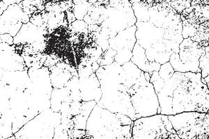 Grunge Texture of Cracked Rough Surface - Abstract Monochrome Cement Background Illustration Overlay Template vector