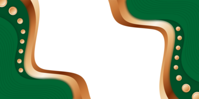 transparent dark green gold border frame background, elegant and luxurious png