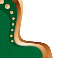 transparent dark green gold border frame background, elegant and luxurious png