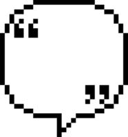 8bit retro game pixel speech bubble balloon with quotation marks, icon sticker memo keyword planner text box banner png