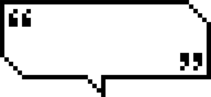 8bit retro game pixel speech bubble balloon with quotation marks, icon sticker memo keyword planner text box banner png
