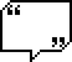 8bit retro game pixel speech bubble balloon with quotation marks, icon sticker memo keyword planner text box banner png
