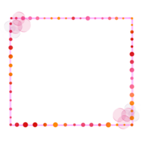 A Pink and Orange Polka Dot Square Frame on a Transparent Background png