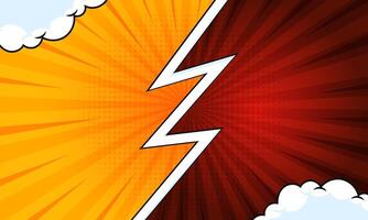 yellow and red comic style pop art with halftone design in banner background vector