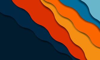 Abstract modern wave Colorful papercut style design background vector