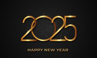 new year celebration 2025 with style number in golden color on a dark background vector