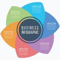 Infographic design circle 6 Steps, objects, elements or options business information template vector