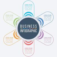 Infographic design 6 Steps, objects, elements or options business information template vector