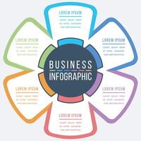 Business Infographic design 6 Steps, objects, elements or options business information template vector