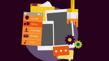 Mobile UI UX Development Design Concept 2D Cartoon Animation video