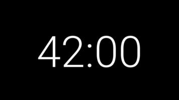 45 seconds countdown timer on black background suitable for concepts of time, deadlines video