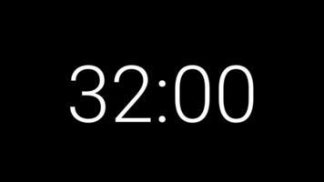 35 seconds countdown timer on black background suitable for concepts of time, deadlines video