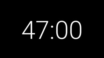 50 seconds countdown timer on black background suitable for concepts of time, deadlines video