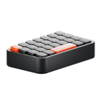 3d rendering keyboard icon. Gadget and technology concept png