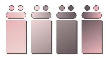 Set of gradient background. Cover set design with rosewater, dusty rose, coffee pot color. Beautiful abstract gradient for covers, wallpapers, branding, business cards vector
