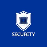 A cutting-edge logo featuring a circuit chip shield, symbolizing top-notch security and protection for your brand, perfect for tech companies, cybersecurity firms seeking a modern and dynamic vector