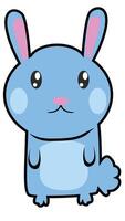 Cartoon or illustration of cute little rabbit blue color. on isolated white background for textured. vector