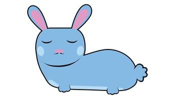 Cartoon or illustration of cute little rabbit blue color. on isolated white background for textured. vector