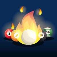 Ready to Play Billiard Table with FireBall vector