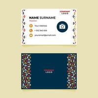 Abstract Geometric Name Card Design for Business or Company vector