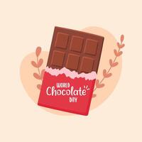 aesthetic poster world chocolate day flat illustration vector