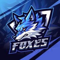 Fox head esport mascot logo design vector