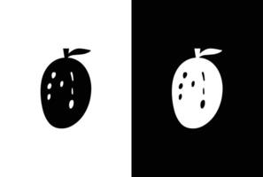 Mango icon silhouette . Mango line icon, fruit and tropical, graphics, a linear pattern on a white background vector