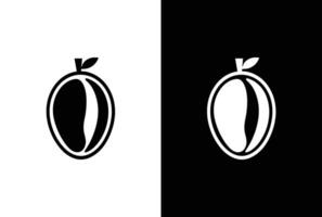 Mango icon silhouette . Mango line icon, fruit and tropical, graphics, a linear pattern on a white black background vector