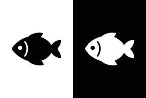 Fish or seafood flat icon for food apps and websites. Fish icon set isolated on white black background. food illustration vector