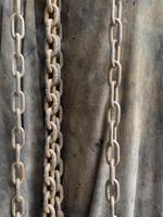 rusty chain on the wall photo