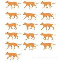Dog walk Animation sprite sheet, walk cycle Animation sequence, animation frames vector