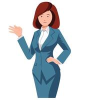businesswoman in different actions, gestures and poses. Manager runs vector