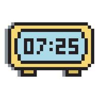 Digital alarm clock in pixel art style vector