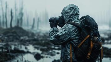 Survivor documents the desolate landscape of a nuclear fallout with their camera photo