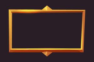 Golden frame game medieval menu, user interface shiny border. Empty borders in medieval style, fantasy decoration different shapes isolated on dark background. vector