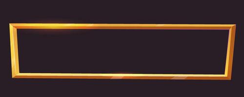 Golden frame game medieval menu, user interface shiny border. Empty borders in medieval style, fantasy decoration different shapes isolated on dark background. vector