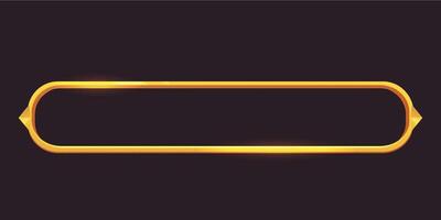 Golden frame game medieval menu, user interface shiny border. Empty borders in medieval style, fantasy decoration different shapes isolated on dark background. vector