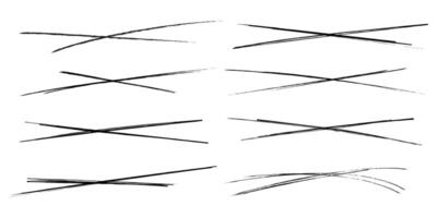 Underline scribble lines, cross stoke, set free hand fast marks, typography elements isolated on background. Sketch form, border. vector