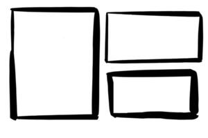 Rectangle frame cadre, edge grunge border, text box textured isolated on white background. Hand drawn decorative stroke, vintage sketch icon vector