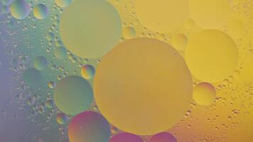 Abstract yellow and green colorful background with oil on water surface. Oil drops in water abstract psychedelic, abstract image. photo