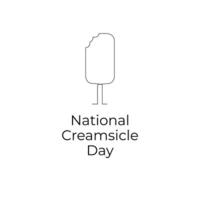National Creamsicle Day continuous line template. eps 10. vector